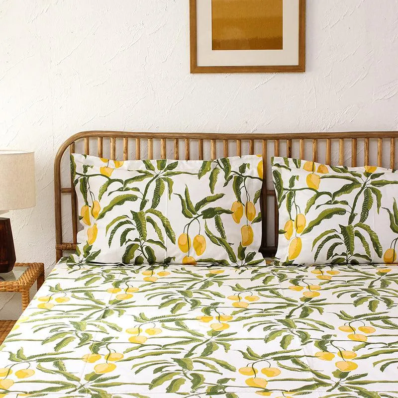 Amra Mango Cotton Bedsheet (Yellow) - 180 TC media 3