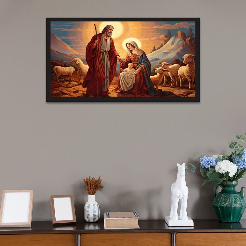 Holy Family Grace Canvas Wall Painting With Frame