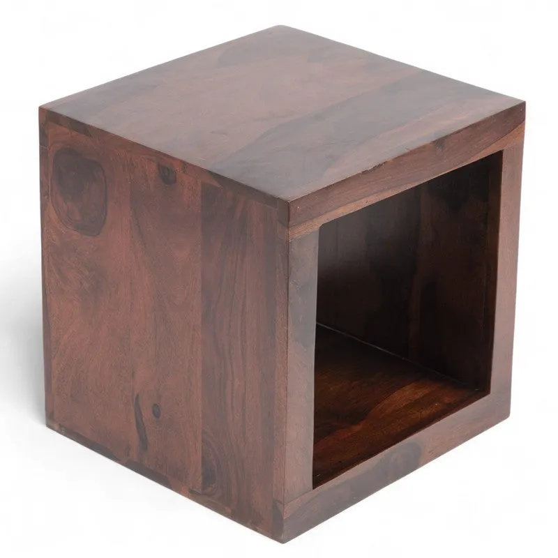 Pverox Sheesham Wooden Side & Bedside Table - Brown media 5