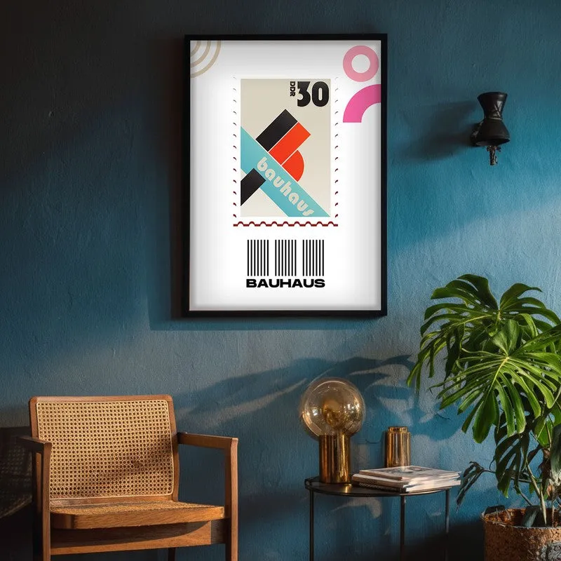 Postal Stamp Archival Canvas Wall Art - Black Frame media 4