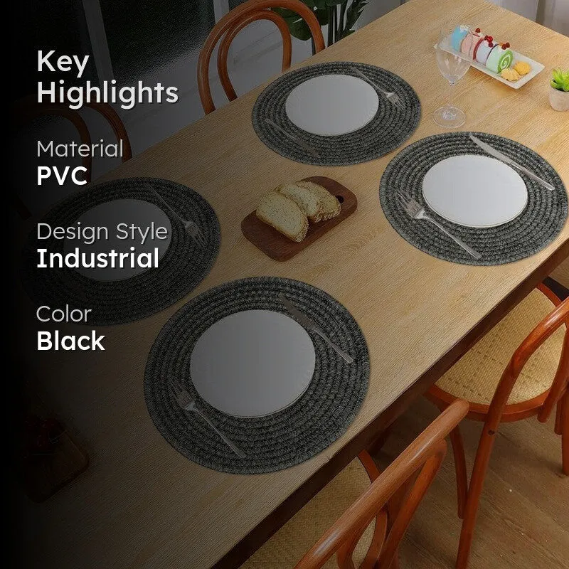 Onyxa Round Black PVC Table Mats - Set Of Four media 2