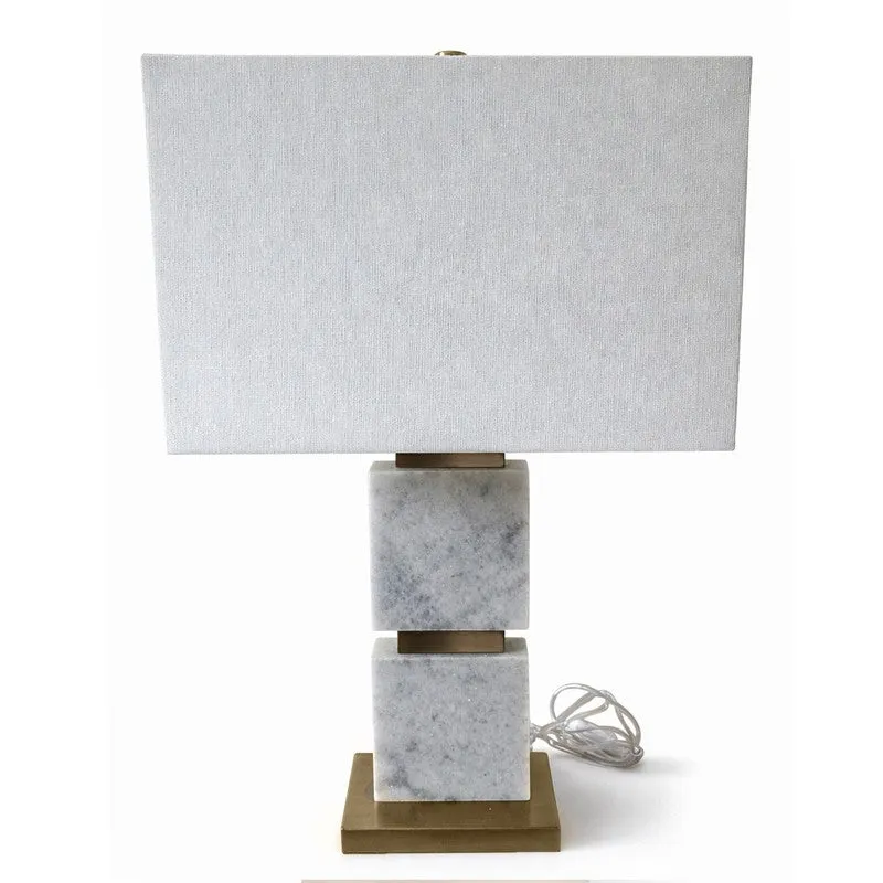 AarviDecor Vaughn Designer Marble Table Lamp - White media 4