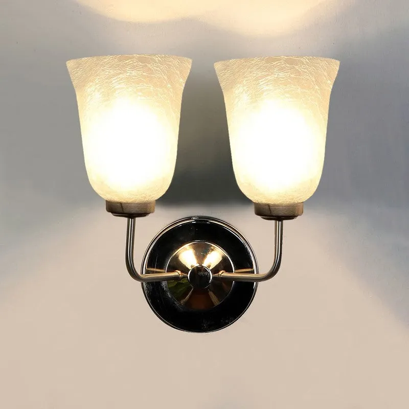 Crystal Bloom Silver Dual Glass Wall Lamp media 7