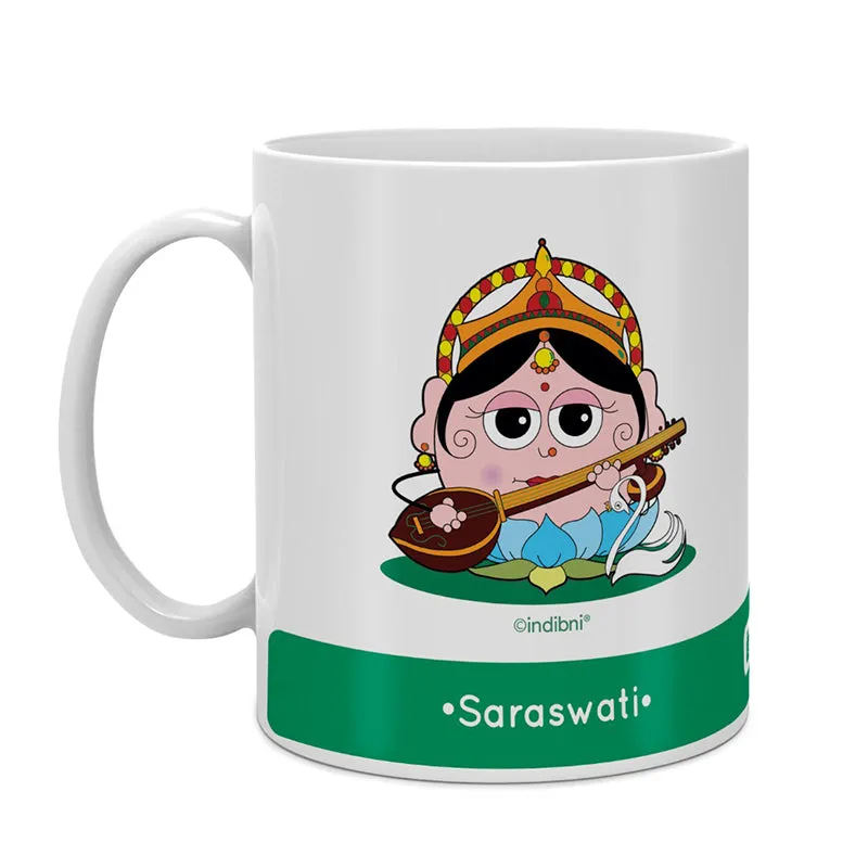Whimsy Cute Saraswati Ceramic Coffee Mug - 300 mL media 3