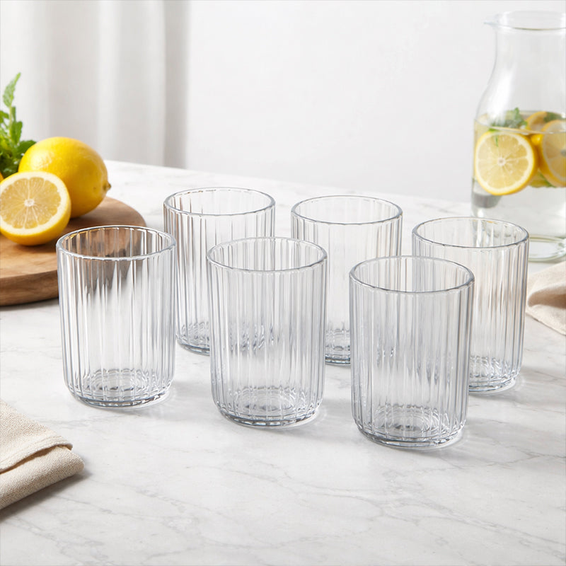 Elegant Fluted Glass Tumbler Set - Set of 6 media 3