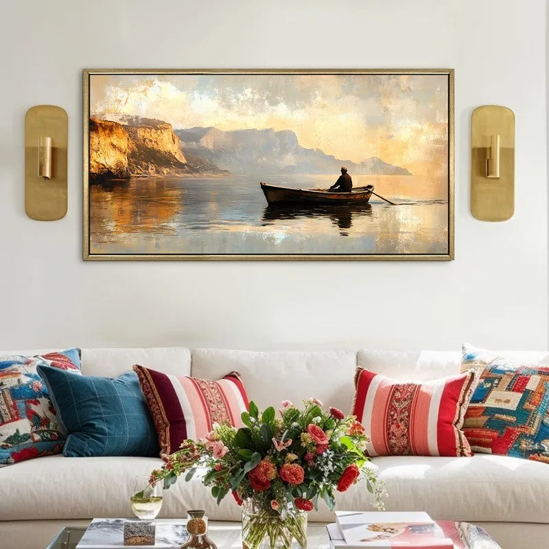 Afloat Canvas Wall Painting With Frame media 1