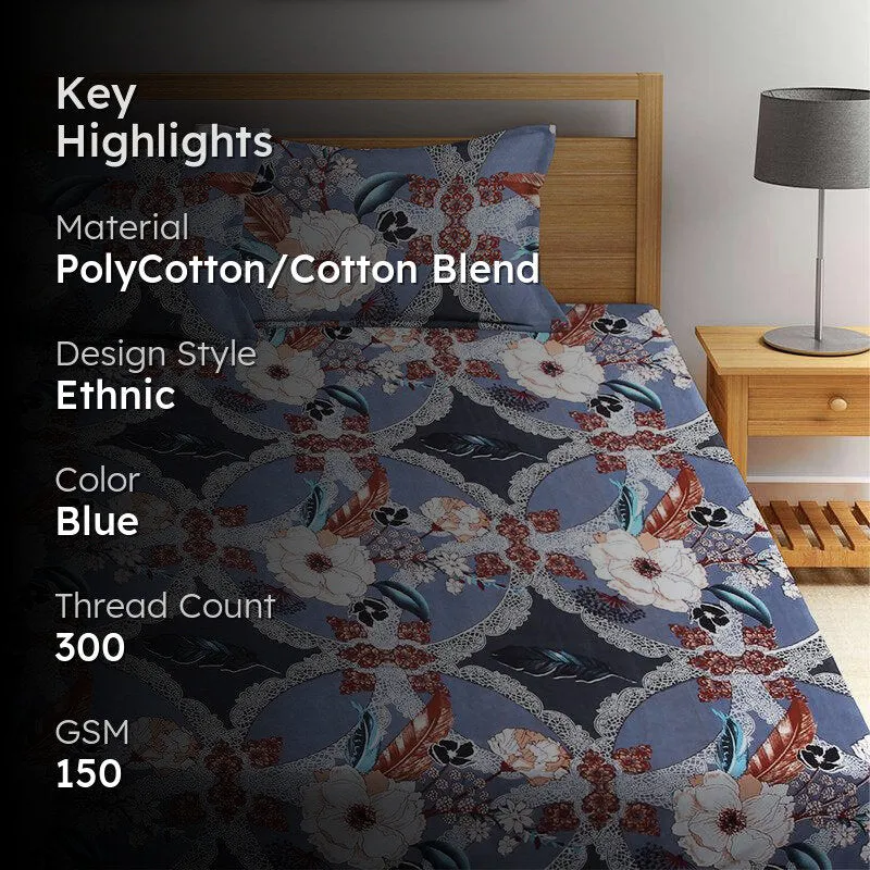 Casper Floral Bedsheet - 150 GSM media 2