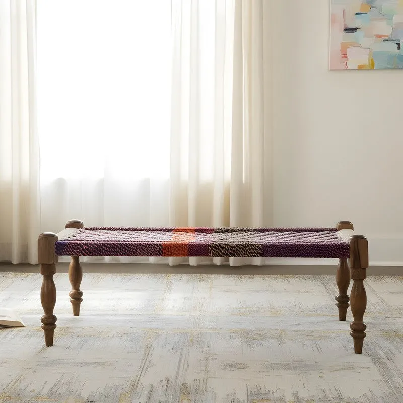 Calvo Sheesham Wooden Bench - Multicolor media 3