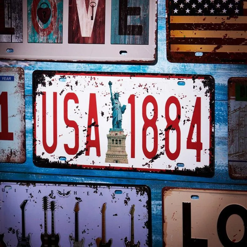 Usa 1884 Number Plate Metal Wall Accent media 1
