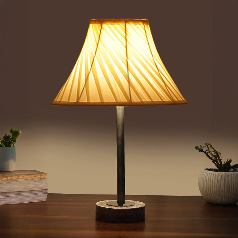 Twistra Rodin Wooden Table Lamp - Ivory,Silver,White