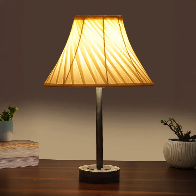 Twistra Rodin Wooden Table Lamp - Ivory,Silver,White media 1