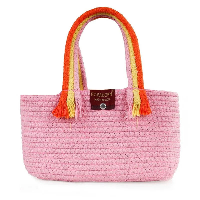 Tidy Twist Cotton Storage Basket Pink media 7
