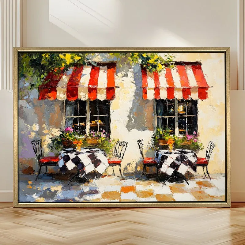 Parisian Cafe Canvas Wall Painting With Frame media 4