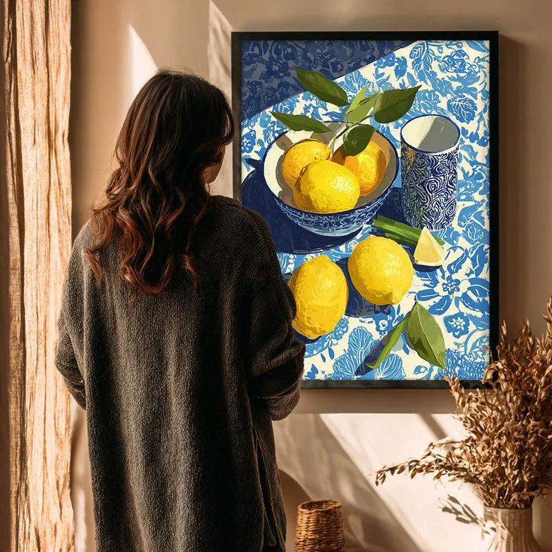 Zestara Lemon Canvas Wall Painting With Black Frame media 4