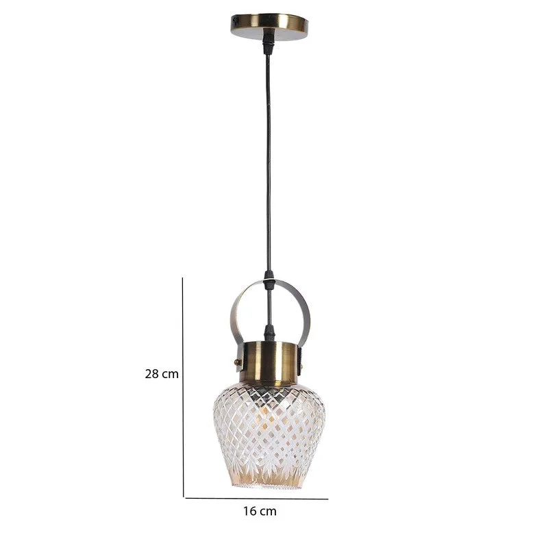 Antiqued Hoop Glass Ceiling Lamp media 8