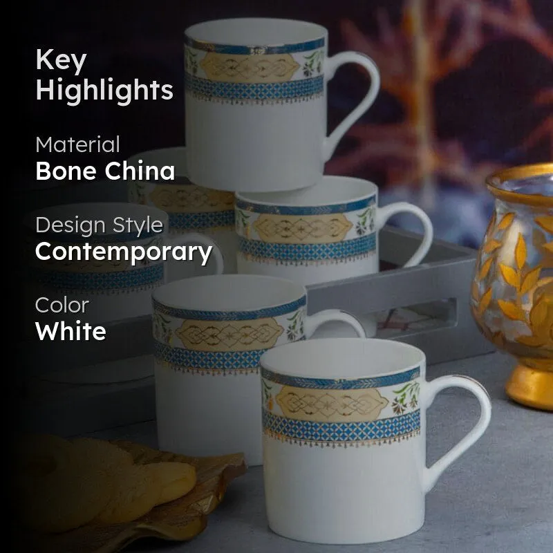 Sonaki Hamsa Bone China Tea Cup (220 mL Each) - Set of Six media 2