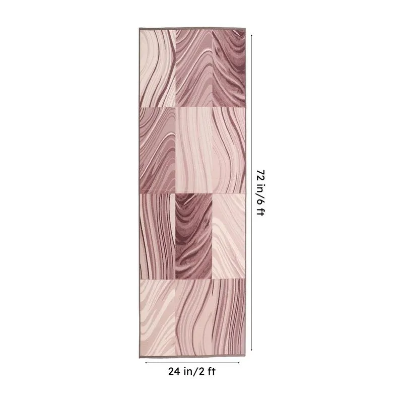 Wavy Rectangle Nylon Runner Rug media 8