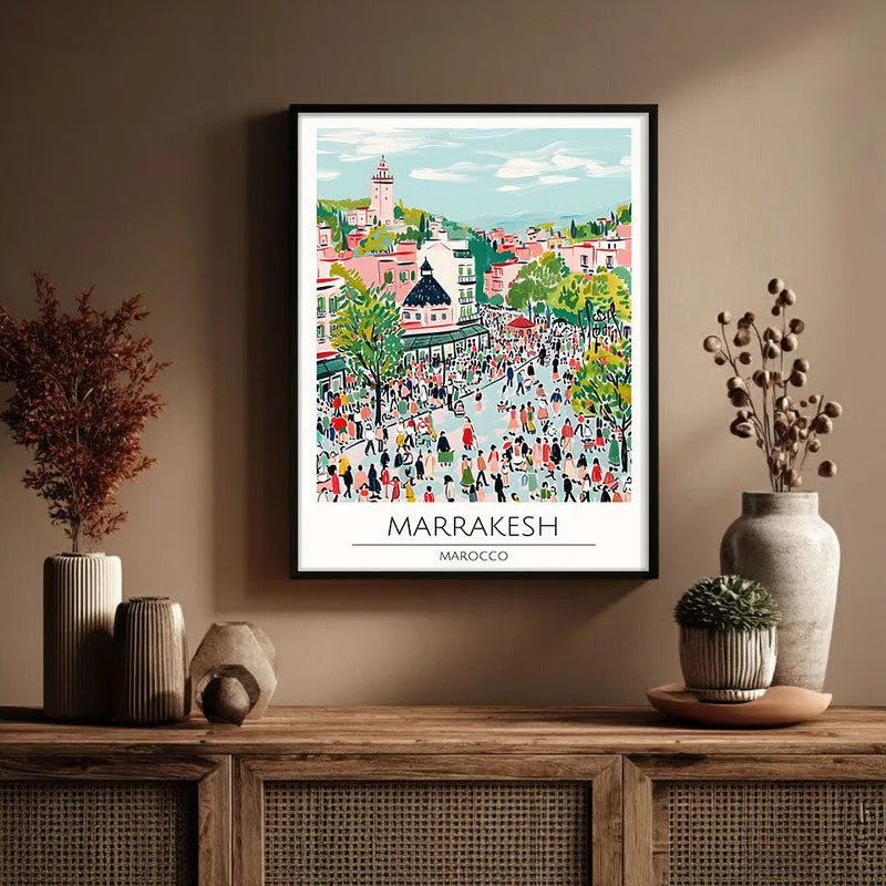 Vintage Marrakesh Framed Canvas Wall Painting media 3