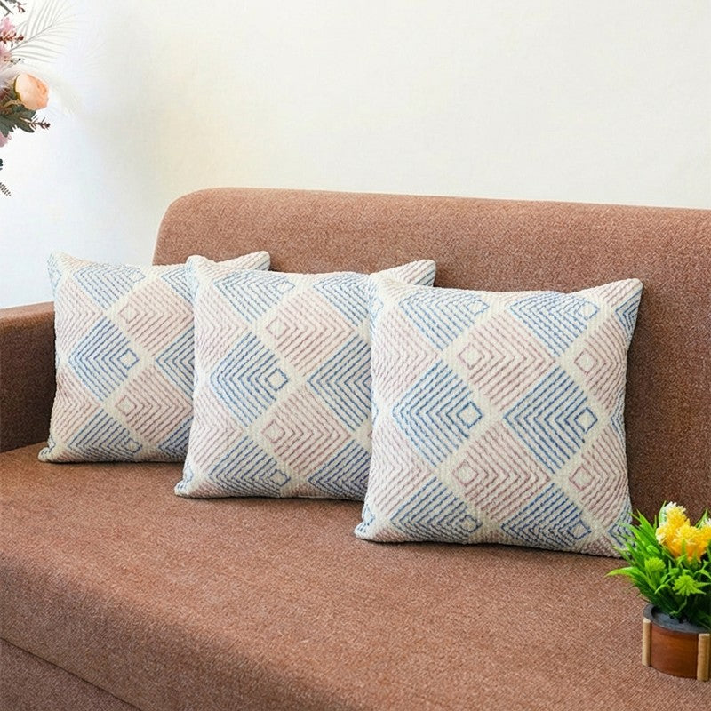 AngularAura Cushion Cover (Multicolor) - Set Of Three