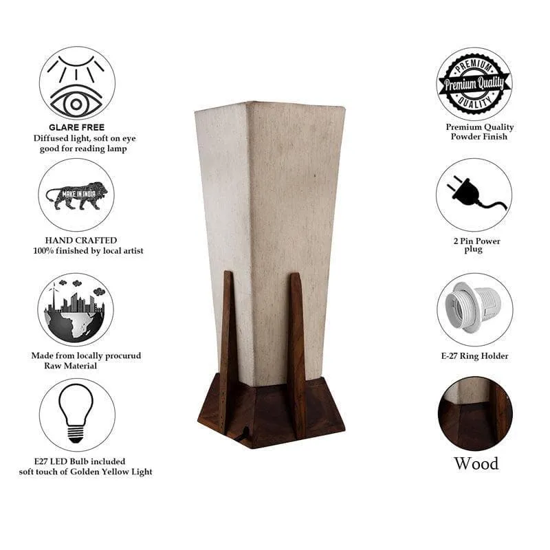 Retro Radiance Fabric Table Lamp (Beige) - Set of Two media 7