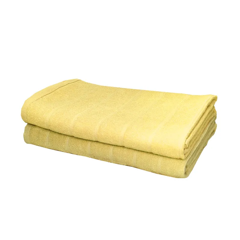 Sarda Bath Towel (Yellow) - Set Of Two media 4