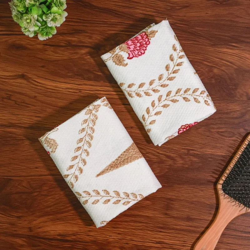 Desert Bloom Cotton Hand Towel (Mustard) - Set Of Two media 5