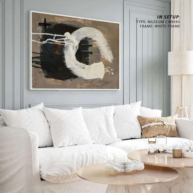Fresh Start Abstract Canvas Painting - Brown - Black Frame media 3