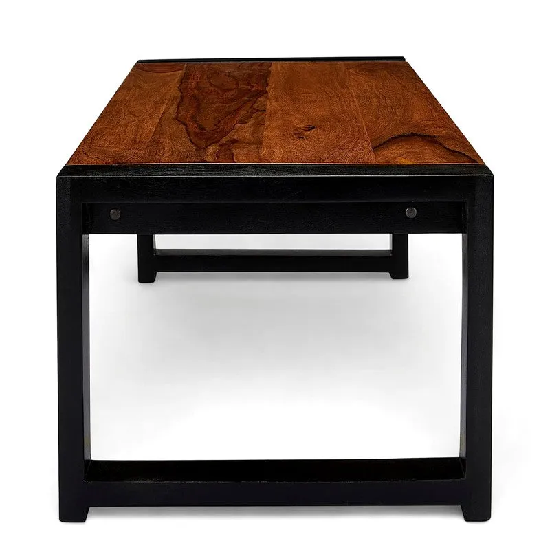 Zavex Sheesham Wooden Center Table - Brown,Black media 7