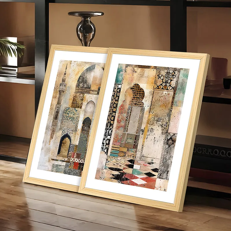 Earthy Mahal Wall Art With Frame - Set Of Two media 5