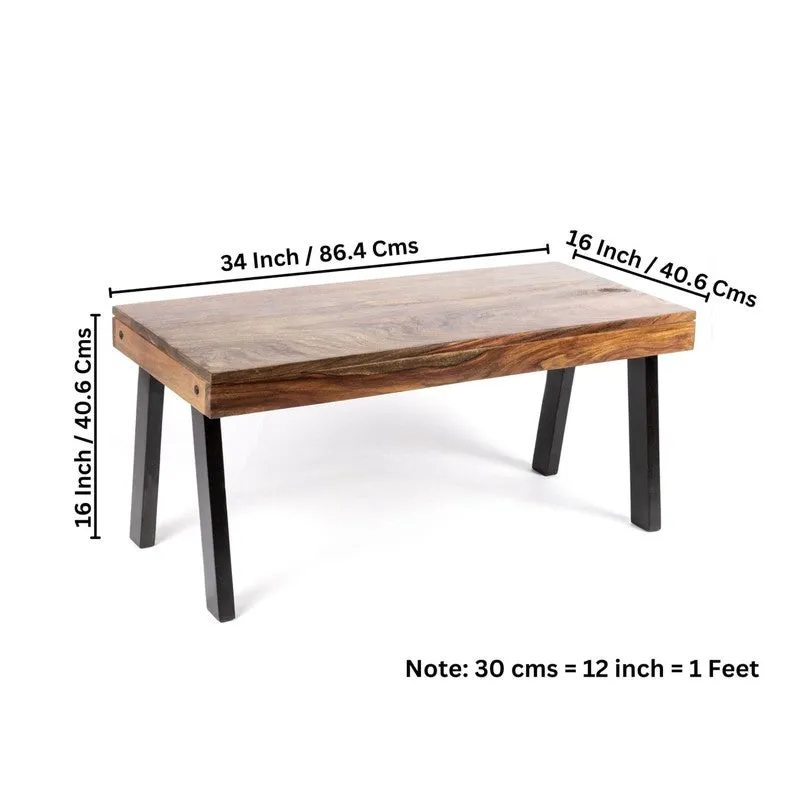 Xexon Sheesham Wooden Center Table - Light Brown media 11