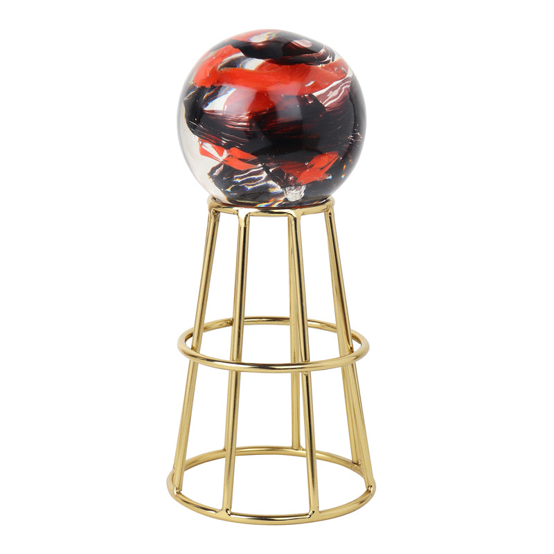 Aiofe Orb Showpiece - Red & Gold media 3