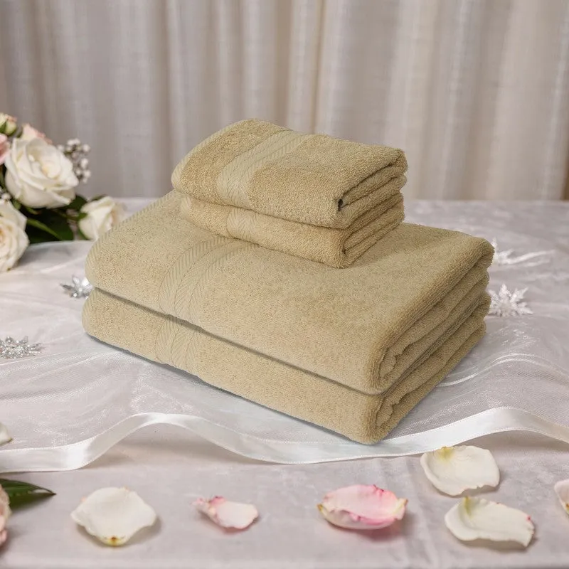 PlushAura Cotton Towel Sets (Camel) - Set of Four media 3