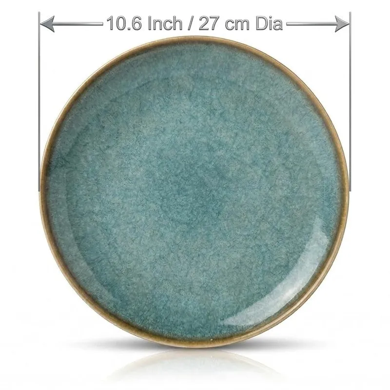 Ceramic Dinner Plates (Aqua Blue) - Set of Six media 9
