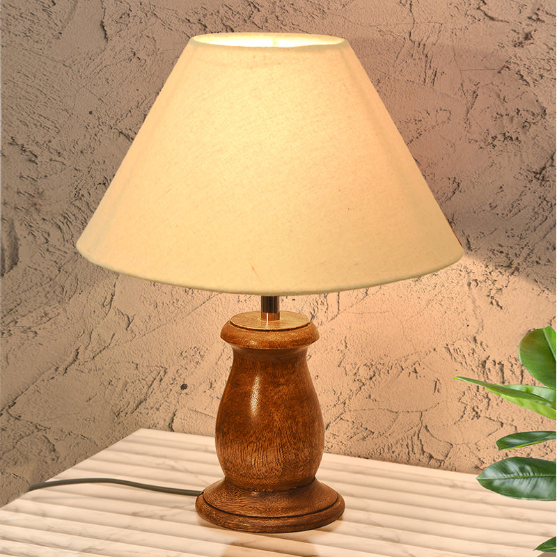 Elahim Wooden Table Lamp - Beige media 3