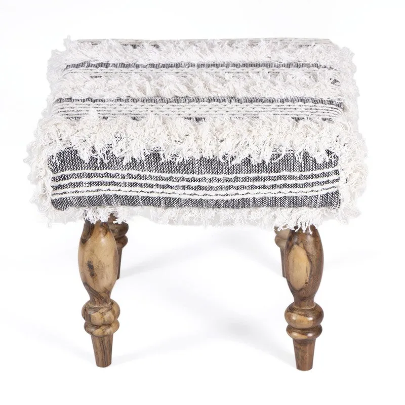 Sirox Sheesham Wooden Stools (Grey) - Set Of Two media 5