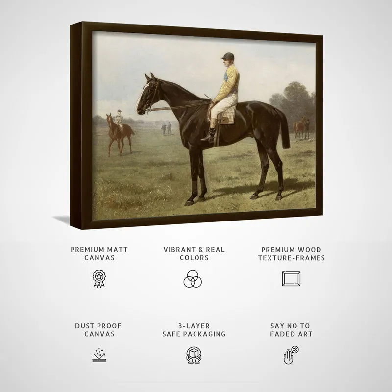 Horse & Rider Wood Wall Art With Frame - Black media 5