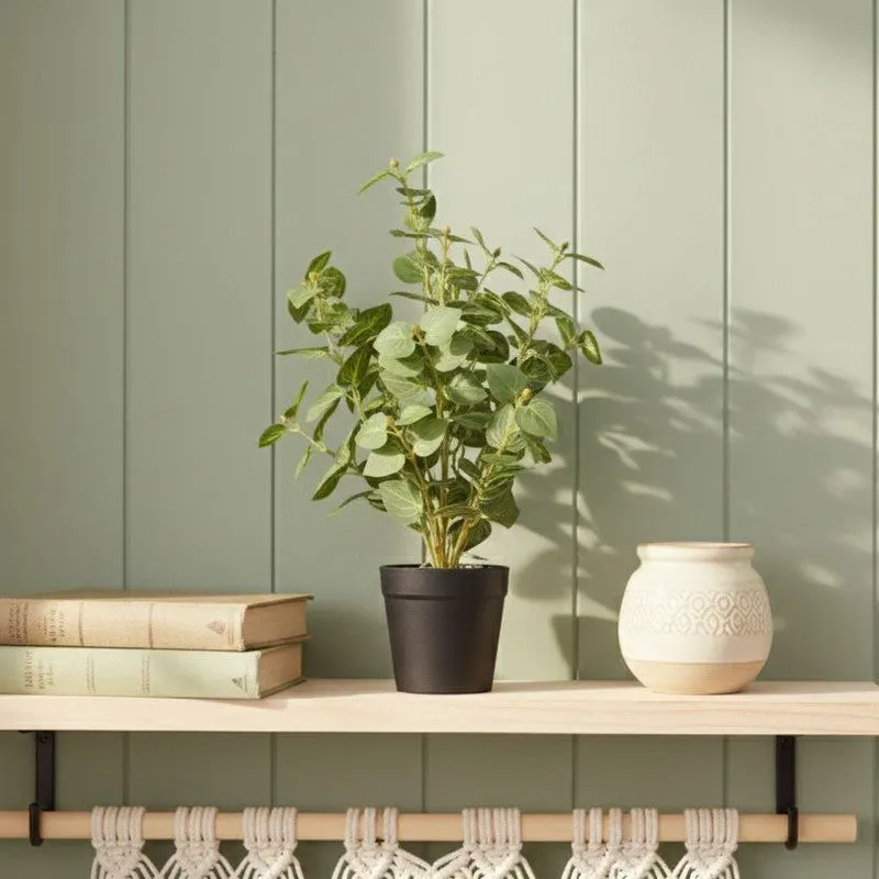 Artificial Natural Looking Pothos Big Plant With Black Fiber Pot (Green) - 1.4 Feet media 5