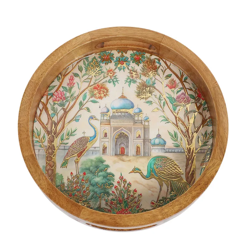 Royal Eden Round Wooden Serving Tray media 4