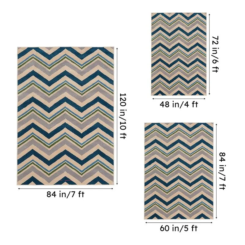 Peregrin Hand Tufted Geometric Wool & Nylon Carpet - Blue media 15