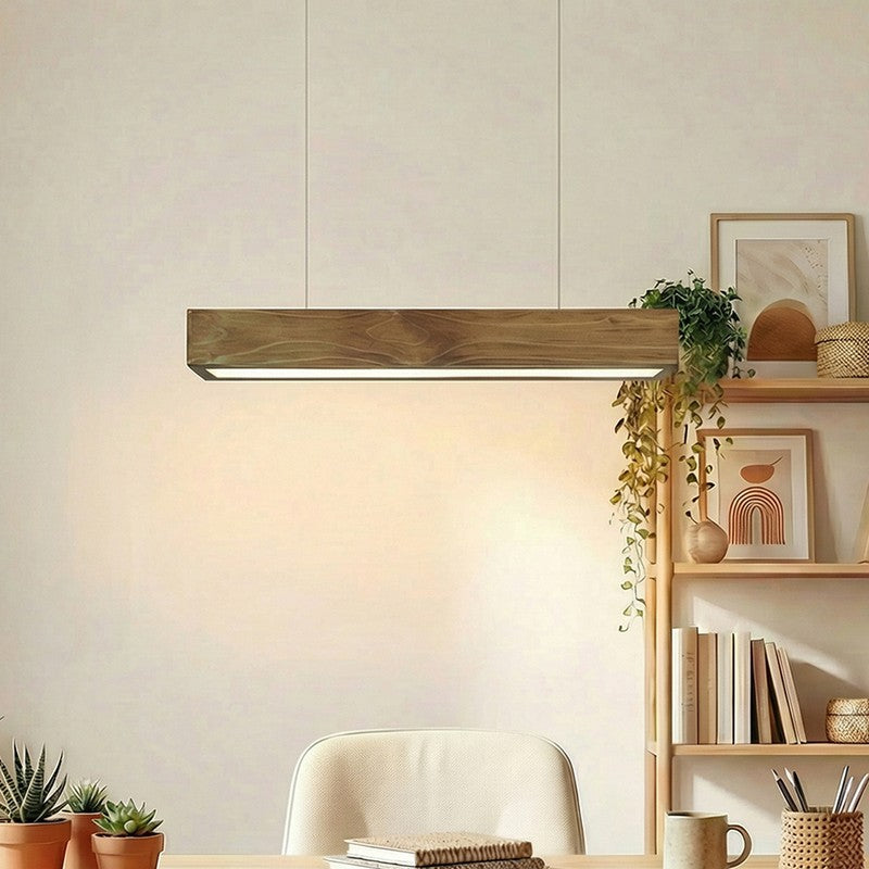 Tharaka Linear LED Wooden Ceiling Lamp