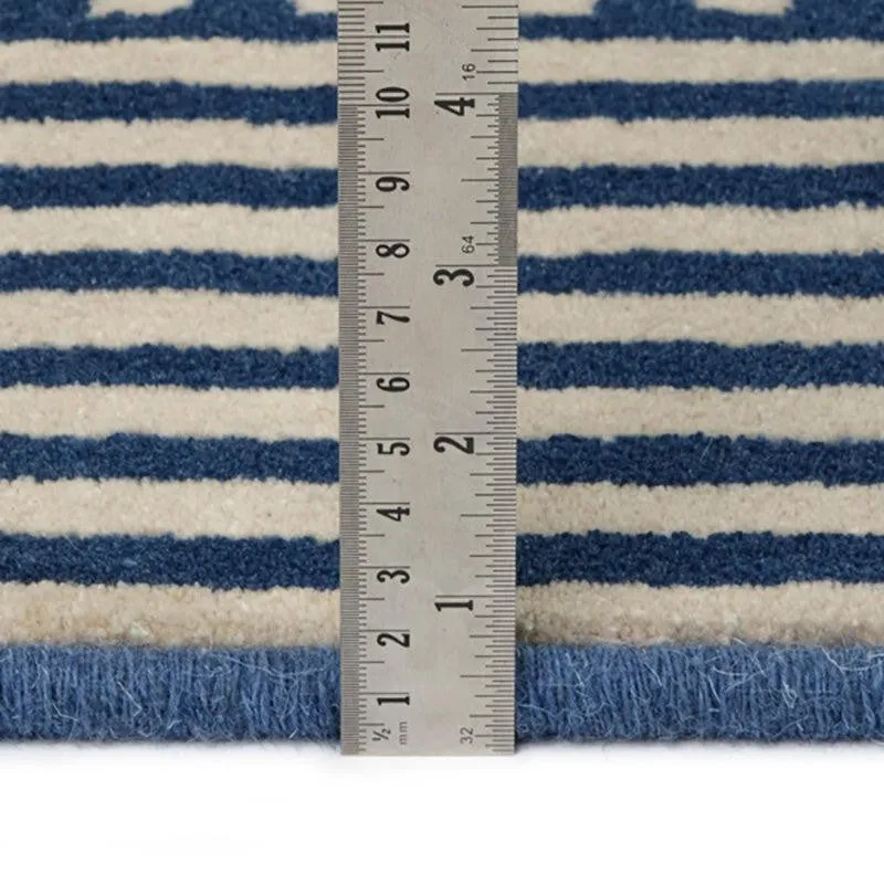 Celeborn Hand Tufted Geometric Wool & Nylon Carpet - Blue media 9