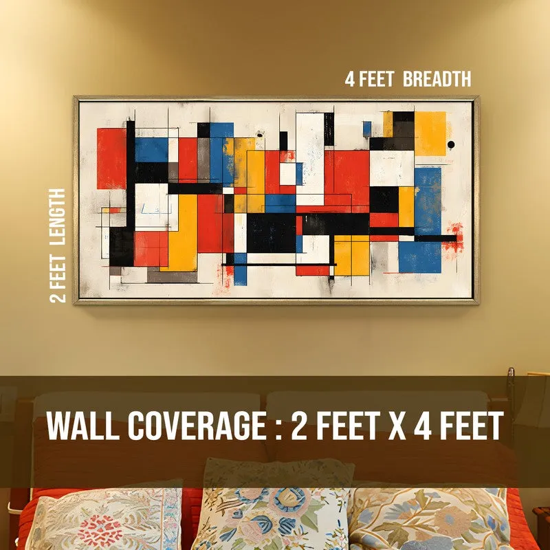 Linear Rhythm Canvas Wall Painting With Frame media 8