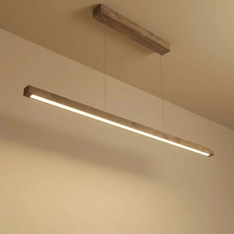 Heliades Linear LED Wooden Ceiling Lamp - Brown media 5
