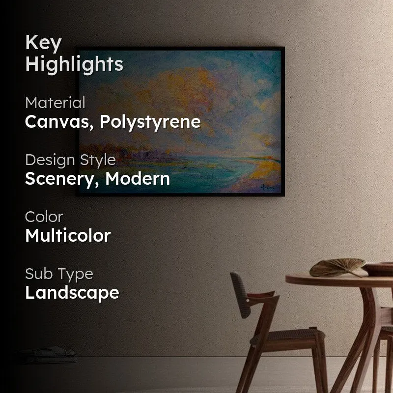 Radiant Scape Canvas Wall Painting - Black Frame media 2