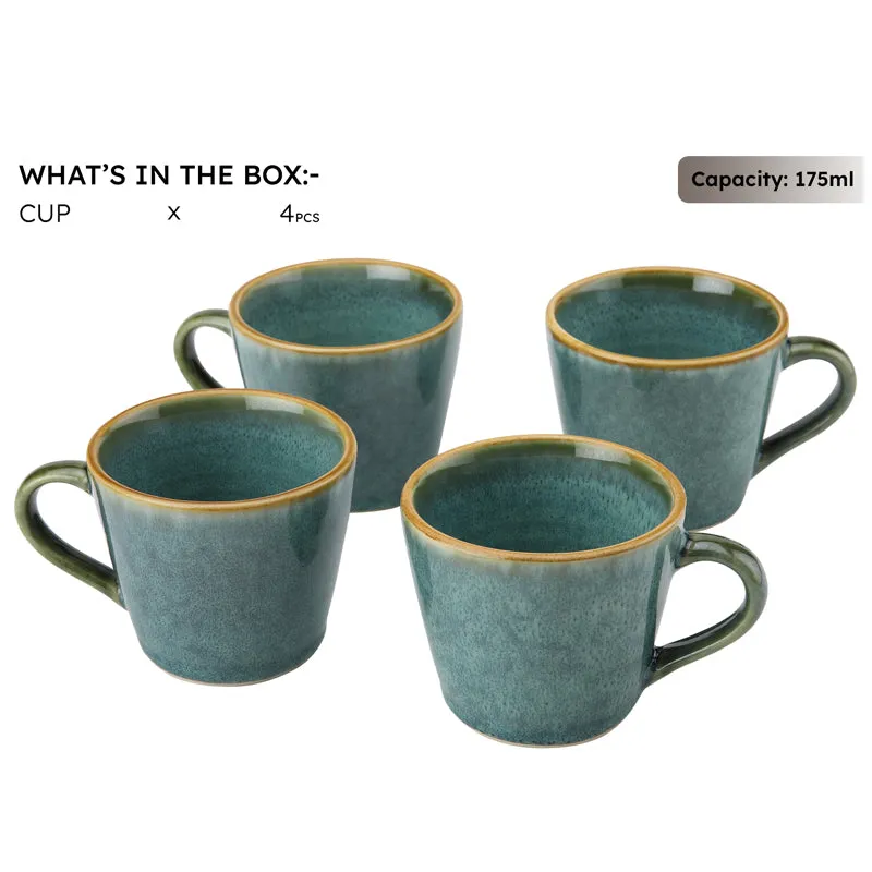 Infusa Ceramic Tea Cup (175 mL Each) - Set of Four media 3