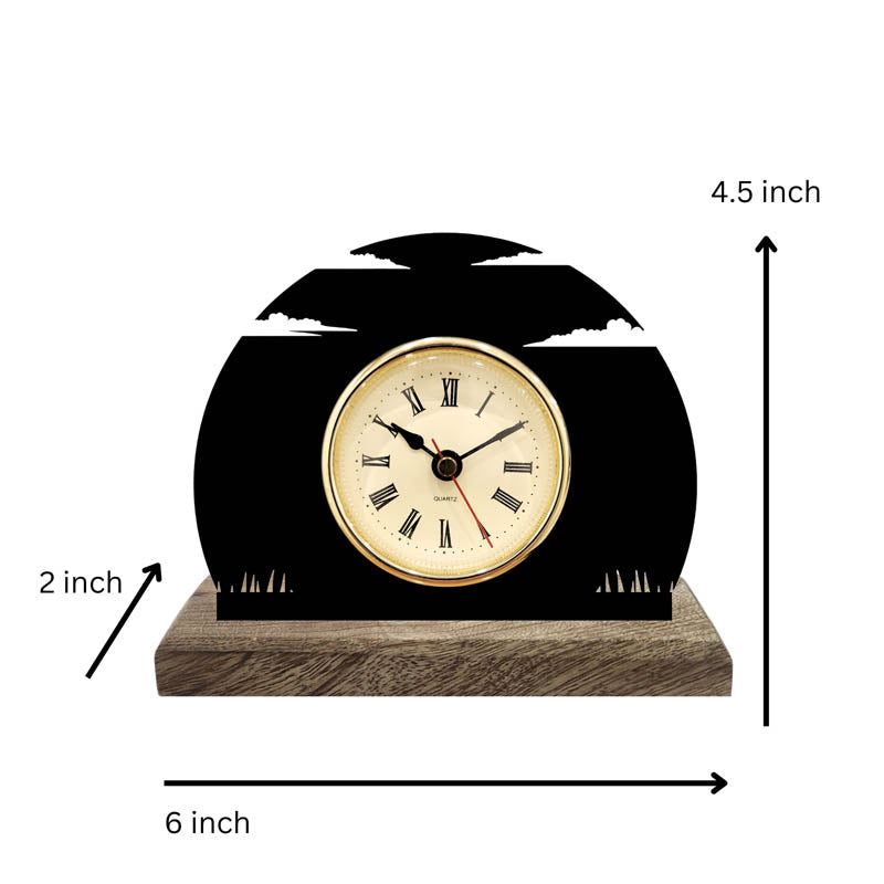 Epoch Iron & Mango Wood Table Clock media 5