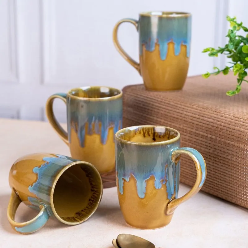 Drinara Ceramic Coffee Mug (250 mL Each) - Set of Four media 4