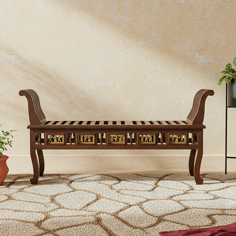 Myla Teak Wood Ottoman