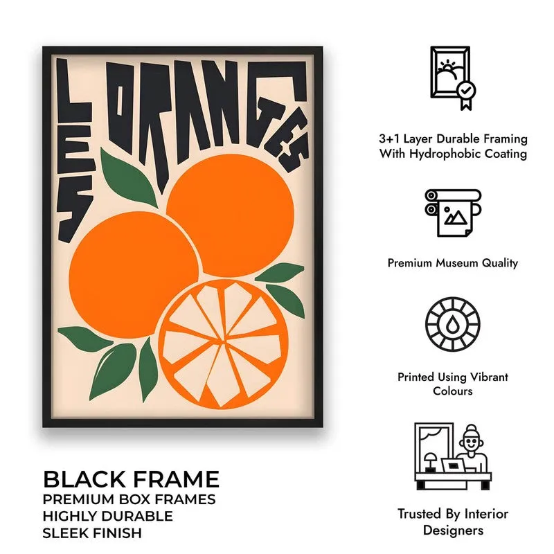 Orange Citrus Archival Canvas Wall Art - Black media 10