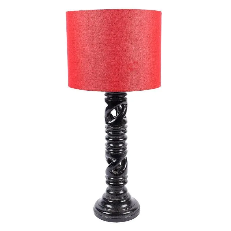 Bloss Wynn Fabric Table Lamp - Red,Brown media 5